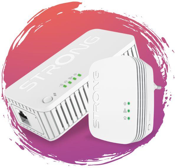 Actual product image Strong Powerline Wi-Fi 1000 Mini 2-pack (1000 Mbit/s)