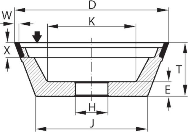 Produktbild Tyrolit CBN-Topf-Schleifscheibe DxTxH (mm), 125x40x20, Typ: B126 (B126)