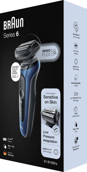 Productafbeelding Braun Series 6 61-B1000s Folie scheerapparaat Zwart, Blauw