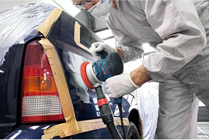 Actual product image Bosch Professional Random orbital sander GEX 40-150 with 1 x M480 sanding sheet and L-BOXX (Eccentric grinder, 400 W)