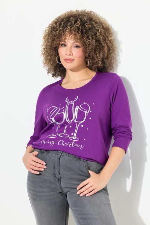 Produktbild Ulla Popken Weihnachtsshirt, Classic, Rundhals, Langarm (42, 44)