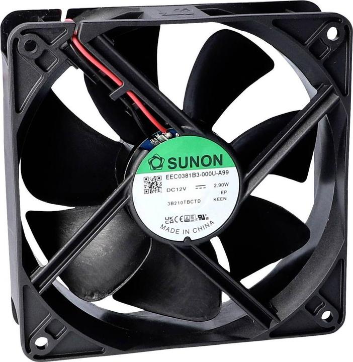 Sunon EEC0381B3-000U-A99 Axial fan 12 V/DC 157.96 m³/h (L x W x H) 38 x 120 x (120 mm)