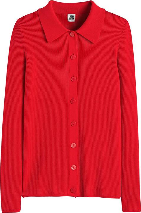 Actual product image La Redoute Collections Feinstrickcardigan mit Kragen und Knopfverschluss (M)