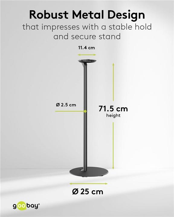 Immagine prodotto Goobay Supporto per diffusori Modern Era 1 Base (1 pz., Cavalletto, Rotante)