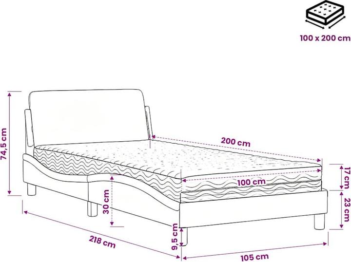 Actual product image vidaXL Bett (100 x 200 cm)