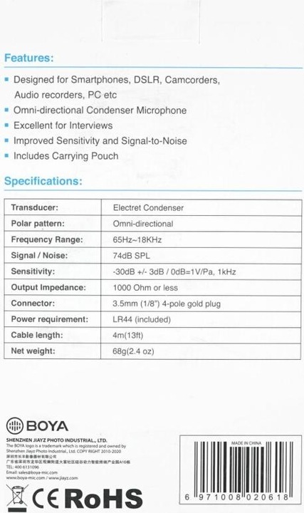 Immagine prodotto Boya BY-M1DM Doppio Lavalier