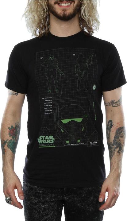 Actual product image Star Wars Mens Rogue One Death Trooper Schematic T-Shirt (M)