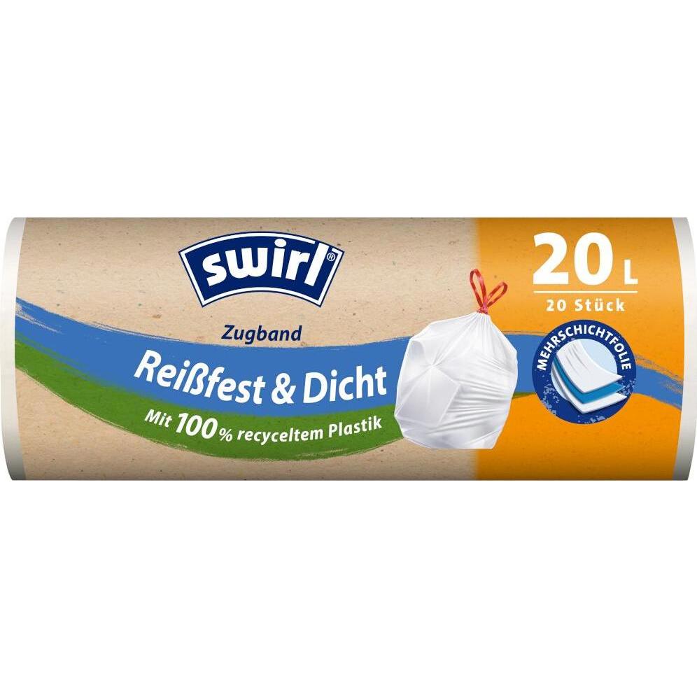 8x Swirl SWI Müllbtl.20l m.Zugband 15st, Abfallsack, Transparent
