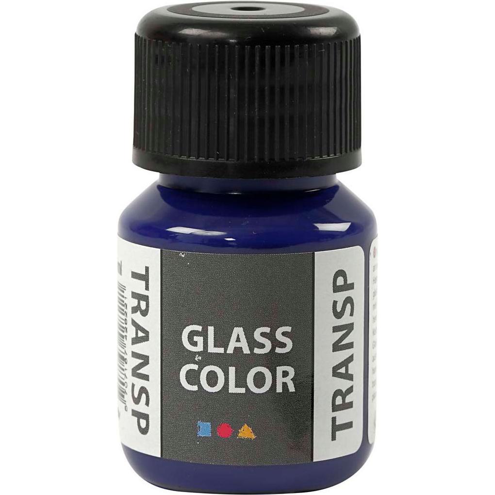 Creativ Company, Künstlerfarbe + Bastelfarbe, Glasfarbe, transparente Farbe – Brillantblau, 30 ml (Brillantblau, 30 ml)