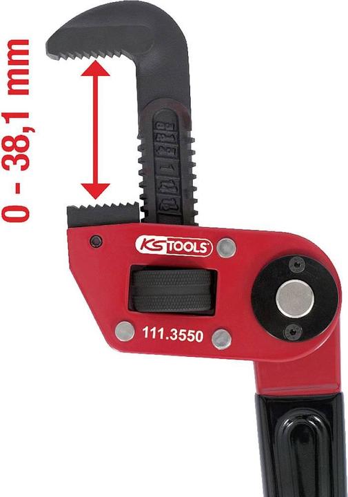 Produktbild KS Tools Einhand-Rohrzange mit verstellbarem Kopf, Länge 250 mm, für Rohr-Ø 1.1/2" (250 mm)
