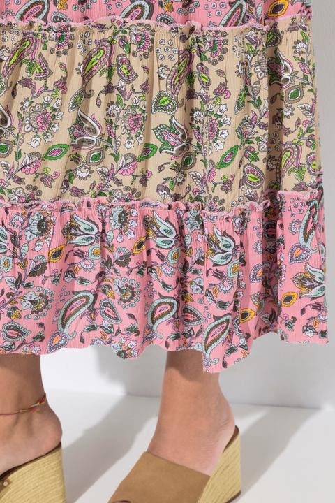 Actual product image Miamoda Weste, lange A-Linie, Blüten-Stickerei, Musterstreifen (48)