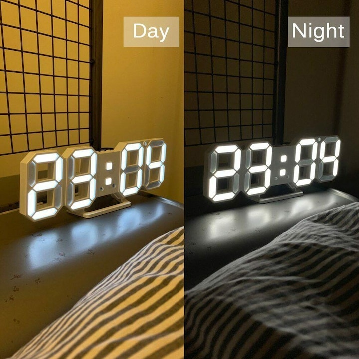 Actual product image JTI Digital 3D clock - White