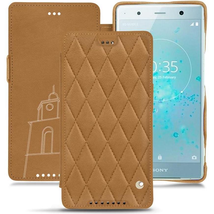 Noreve Lederschutzhülle horizontal (Sony Xperia XZ2 Premium), Smartphone Hülle, Braun