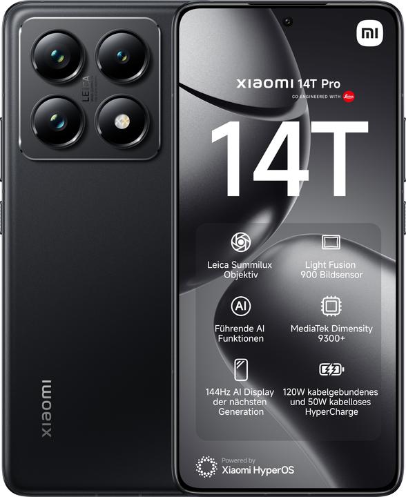 Immagine prodotto Xiaomi Pacchetto di lancio 14T Pro + Robot Vacuum X10 (512 GB, Titano Nero, 6.67", Doppia SIM, 5G)