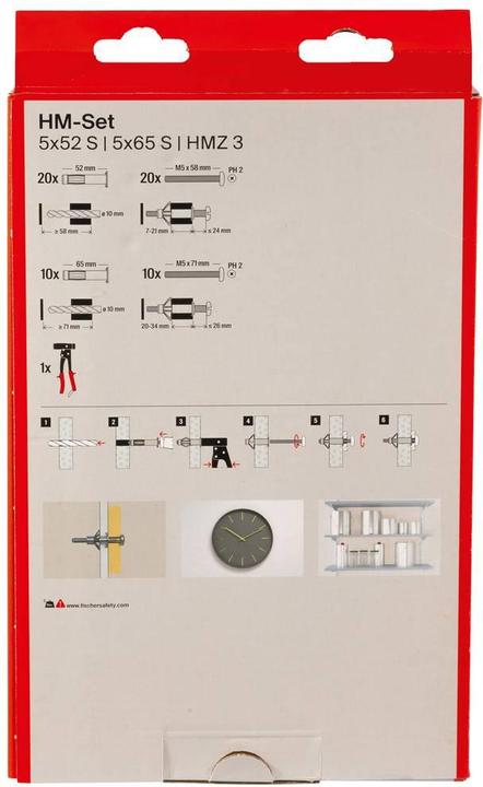 Nährwerte und Zutaten Fischer Montage Set Hohlraumbefestigung (61 Stk.)
