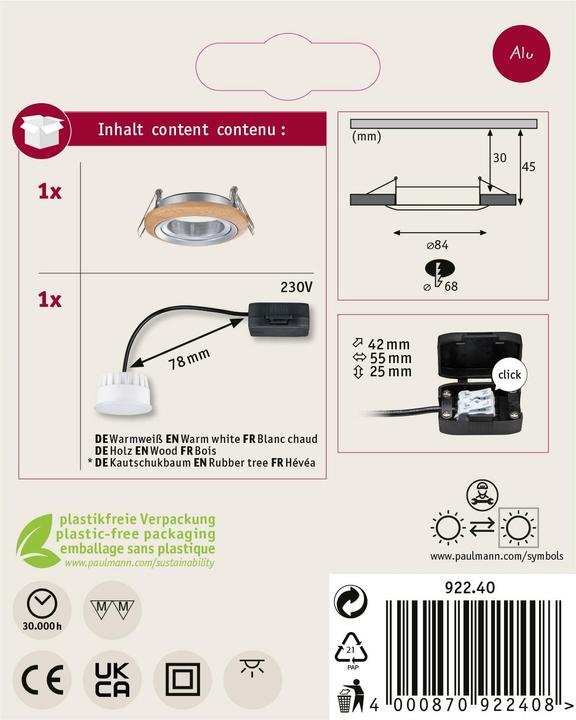 Actual product image Paulmann Lanati recessed luminaire (470 lm)
