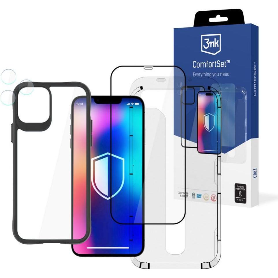 3MK Comfort Set 4in1 iPhone 12 6.1" Zestaw akcesoriów ochronnych 4w1 (1 Stück, Apple iPhone 12), Smartphone Schutzfolie,...
