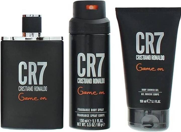 Actual product image CR7 Cristiano Ronaldo Game On 3 Piece Gift Set: Eau De Toilette 100ml, Shower Gel 150ml, Body Spray (Perfume set)