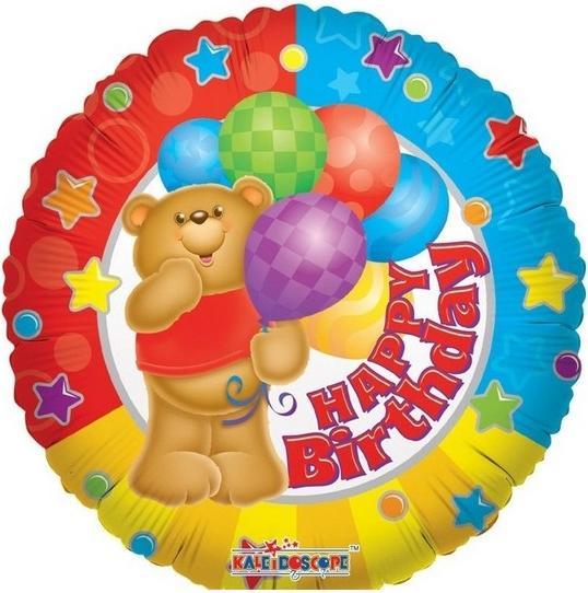 Amscan Palloncino In Stagnola Happy Birthday, 1 Pezzo, Multicolore Con Scritta Auguri E Pois - 4
