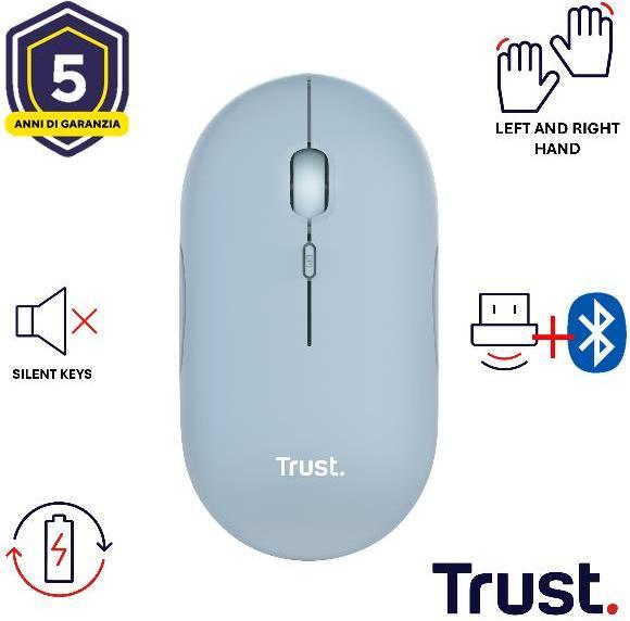 Actual product image Trust Mouse Puck Rechargeable Blue (Wireless)