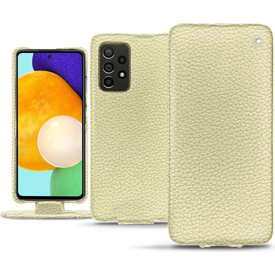 Noreve Lederschutzhülle vertikal (Samsung Galaxy A52), Smartphone Hülle, Weiss