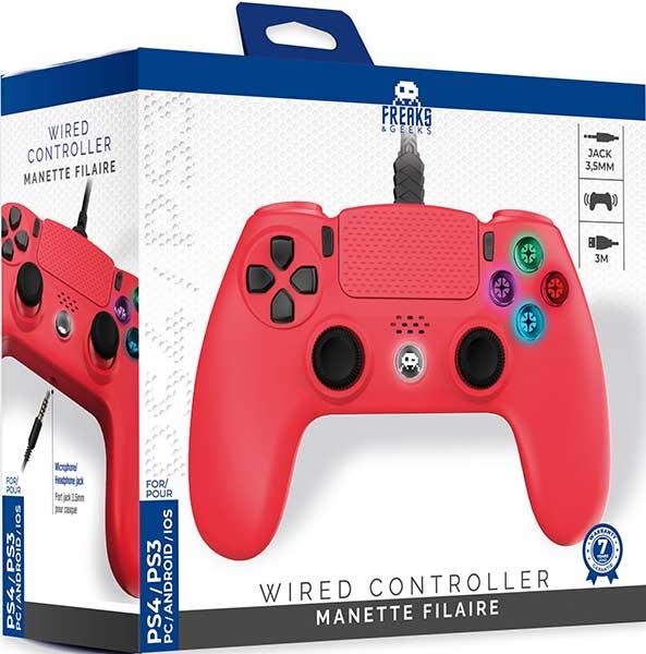 Actual product image Trade Invaders Freaks And Geeks - Wired Controller for PS4 with 3M Cable - Red (PS4)