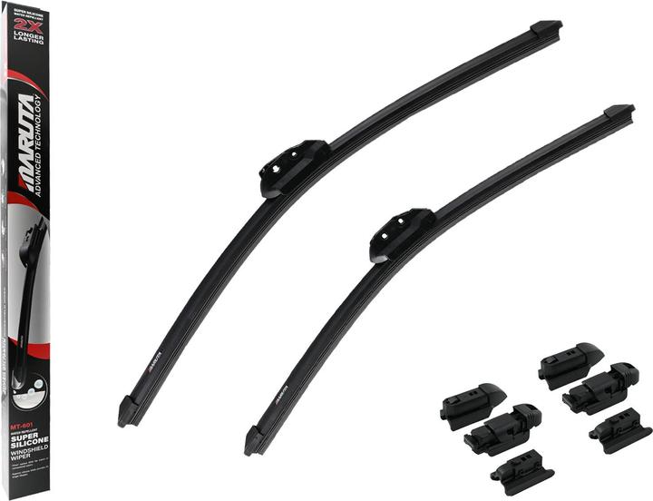 Produktbild Maruta Scheibenwischer SET 525 mm / 475 mm für Frontscheibe, Aero-dynamik optimierte Wischerblätter aus wa