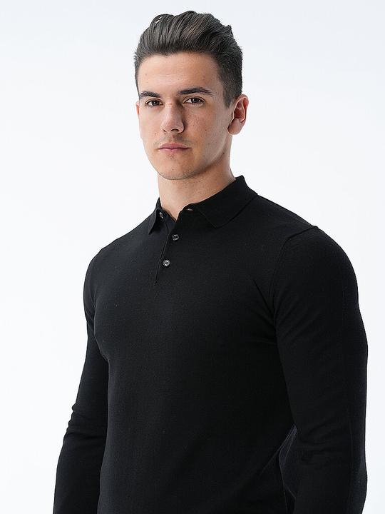Produktbild Joop! Wool Dondo Polo Shirt Long Sleeve Black (XL)
