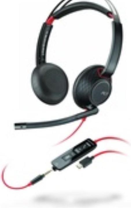 Productafbeelding Poly Blackwire 5220 + 3,5 mm plug + USB-C/A adapter (Bedraad, USB-A, Cisco, Microsoft Teams, Skype, Zoom)