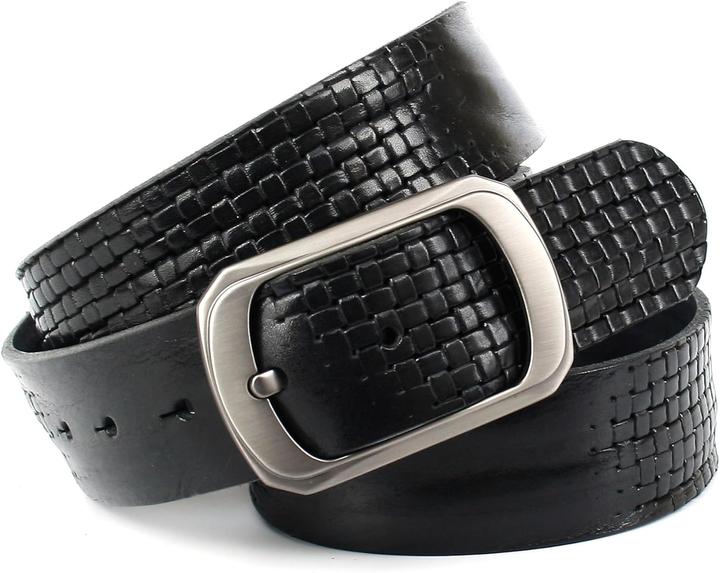Actual product image Anthoni Crown Unisex Adjustable Leather Belt with Buckle Interchange
