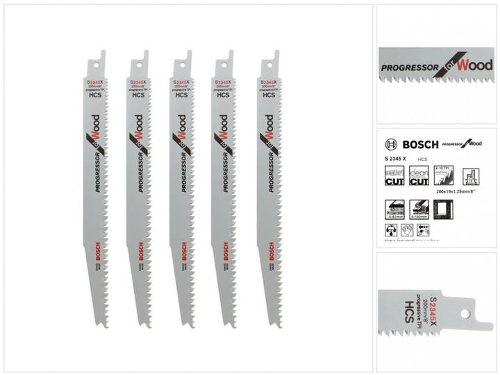 Produktbild Bosch Professional Zubehör Säbelsägeblatt S 2345 X, Progressor for Wood, 5er-Pack