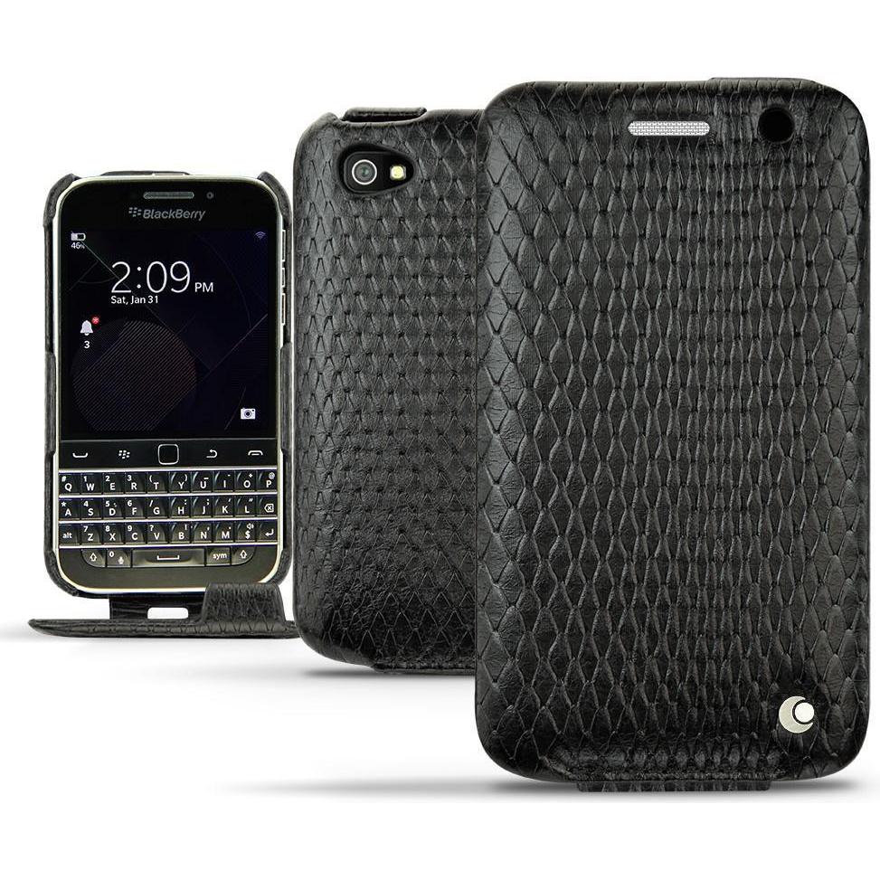Noreve Lederschutzhülle vertikal (Blackberry Classic), Smartphone Hülle, Schwarz