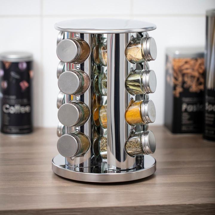 Actual product image 5Five Rotating stainless steel spice rack - 16 jars