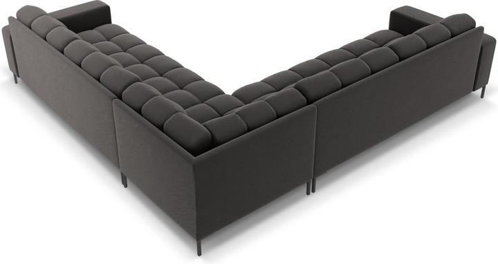 Actual product image Cosmopolitan Design Velvet Symmetrical Corner Sofa, "Bali", 6 Seats, Dark Grey, 256x256x75 Made in Europe (Corner sofa)