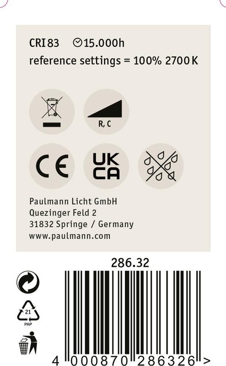Actual product image Paulmann Drop (E14, 5 W, 470 lm, 1 x, F)