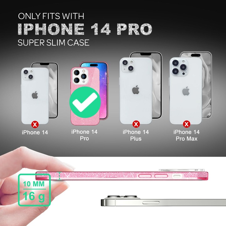 Produktbild Nalia Glitzer Hülle (Apple iPhone 14 Pro)