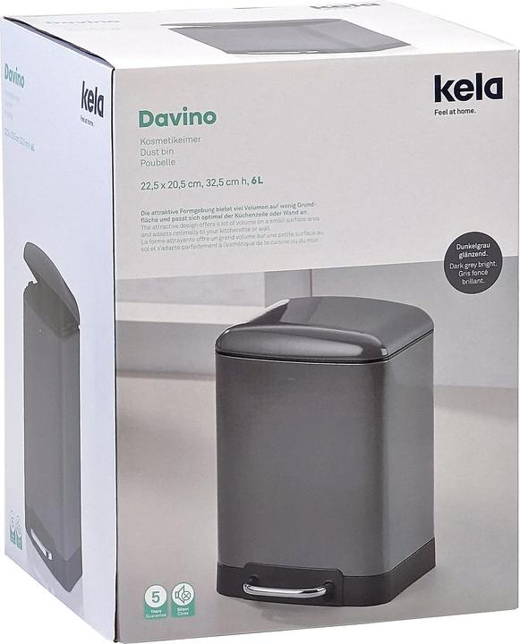 Productafbeelding Kela Davino cosmetische afvalbak grijs (6 l)