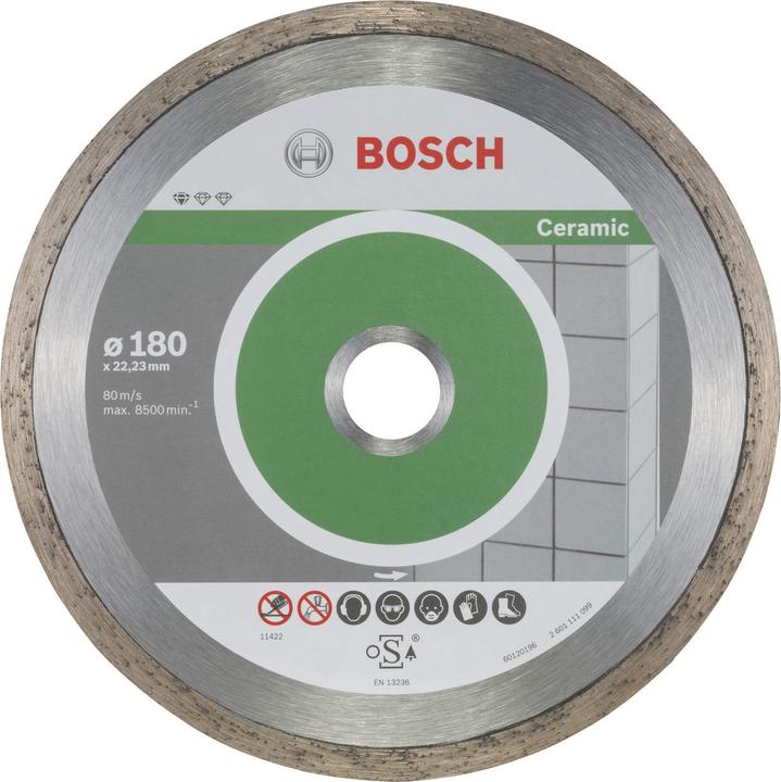 Produktbild Bosch Professional Zubehör Diamanttrennscheibe Standard for Ceramic, 180 x 22,23 x 1,6 x 7 mm, 10er-Pack