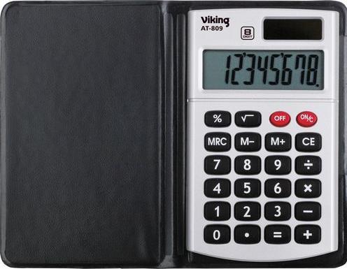 Office Depot Pocket calculator AT-809 8 digits silver (Batteries, Solar cells)