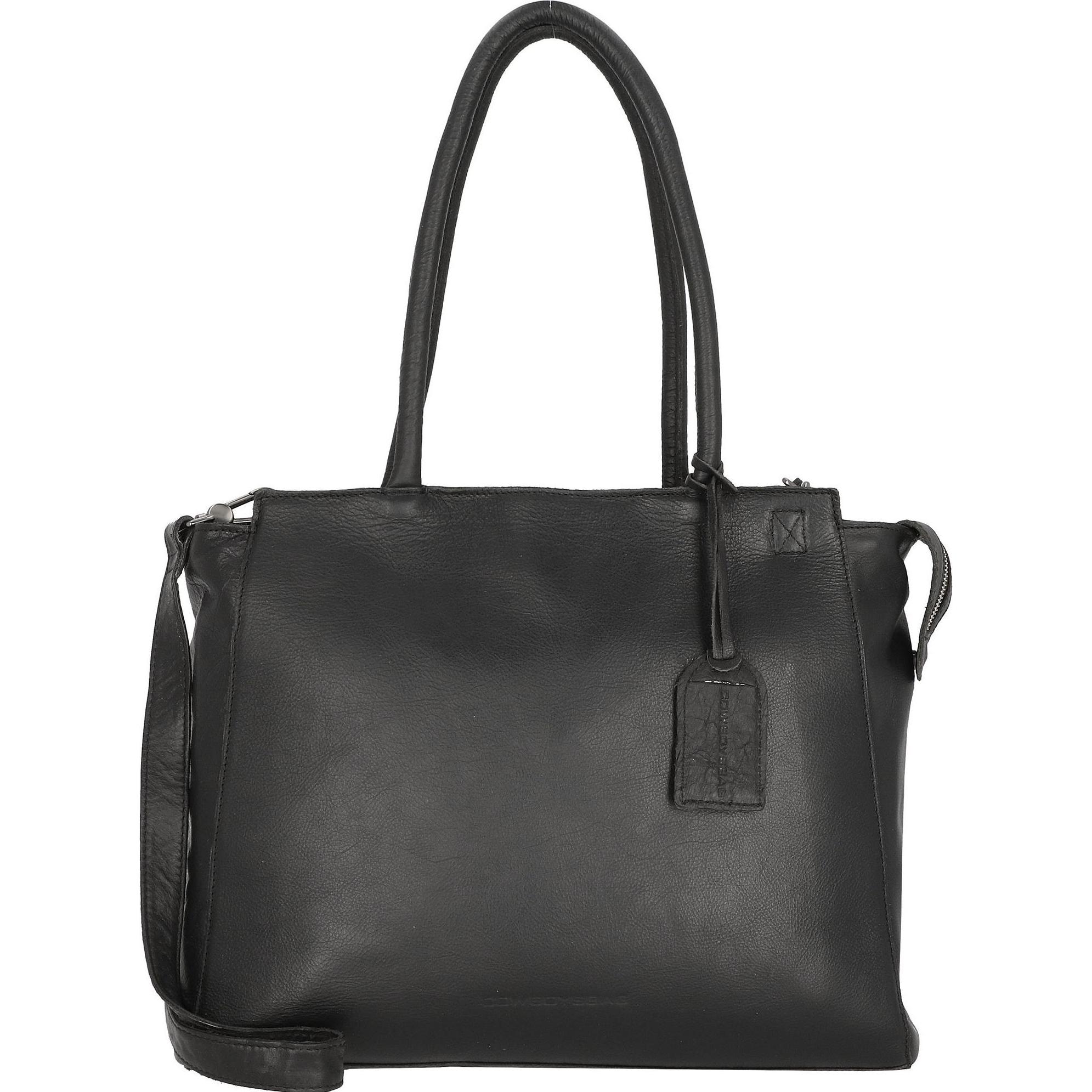 Cowboysbag, Handtasche, Evi Schultertasche Leder 41 cm Laptopfach, Schwarz