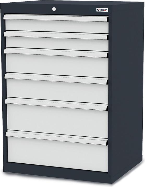 Produktbild Werkzeugstore24 Schubladenschrank Schubladen: 2 x 100 2 x 150 2 x 200 B x T x H 700 x 575 x 1020 mm - -100267 (70 cm, 102 cm)