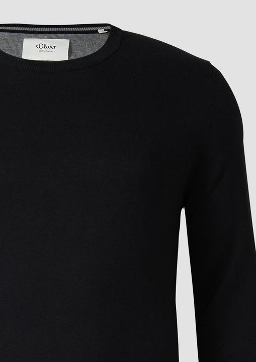 Produktbild s.Oliver Strickpullover Strickpullover mit Logo-Stickerei (XXL)