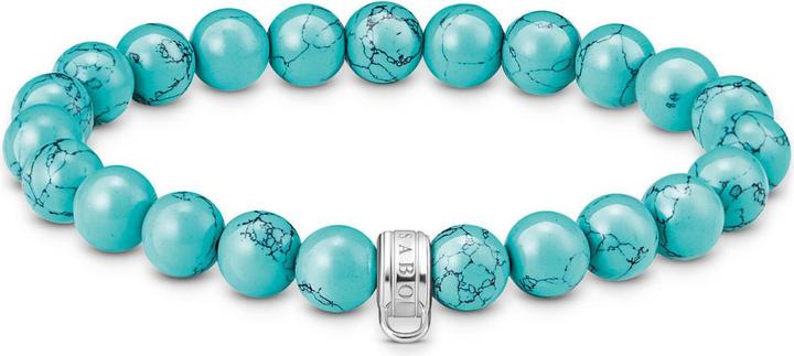 Immagine prodotto Thomas Sabo Charm Armband mit türkisfarbenen Beads Silber (17 cm, Argento 925)