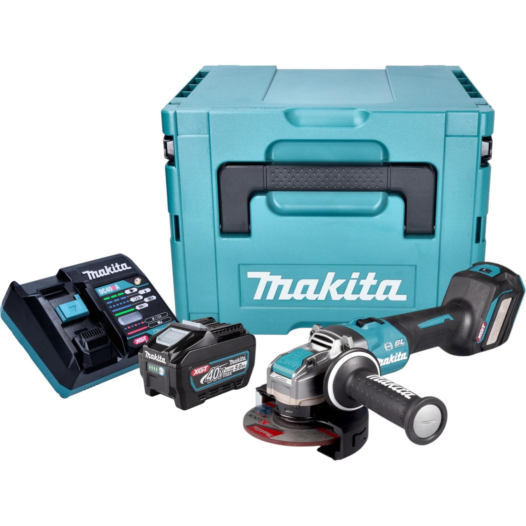 Thumbnail - Makita, Winkelschleifer, GA 041 GT101 Akku Winkelschleifer 40 V max. 125 mm X-LOCK Brushless + 1x Akku 5,0 Ah + (125 mm)