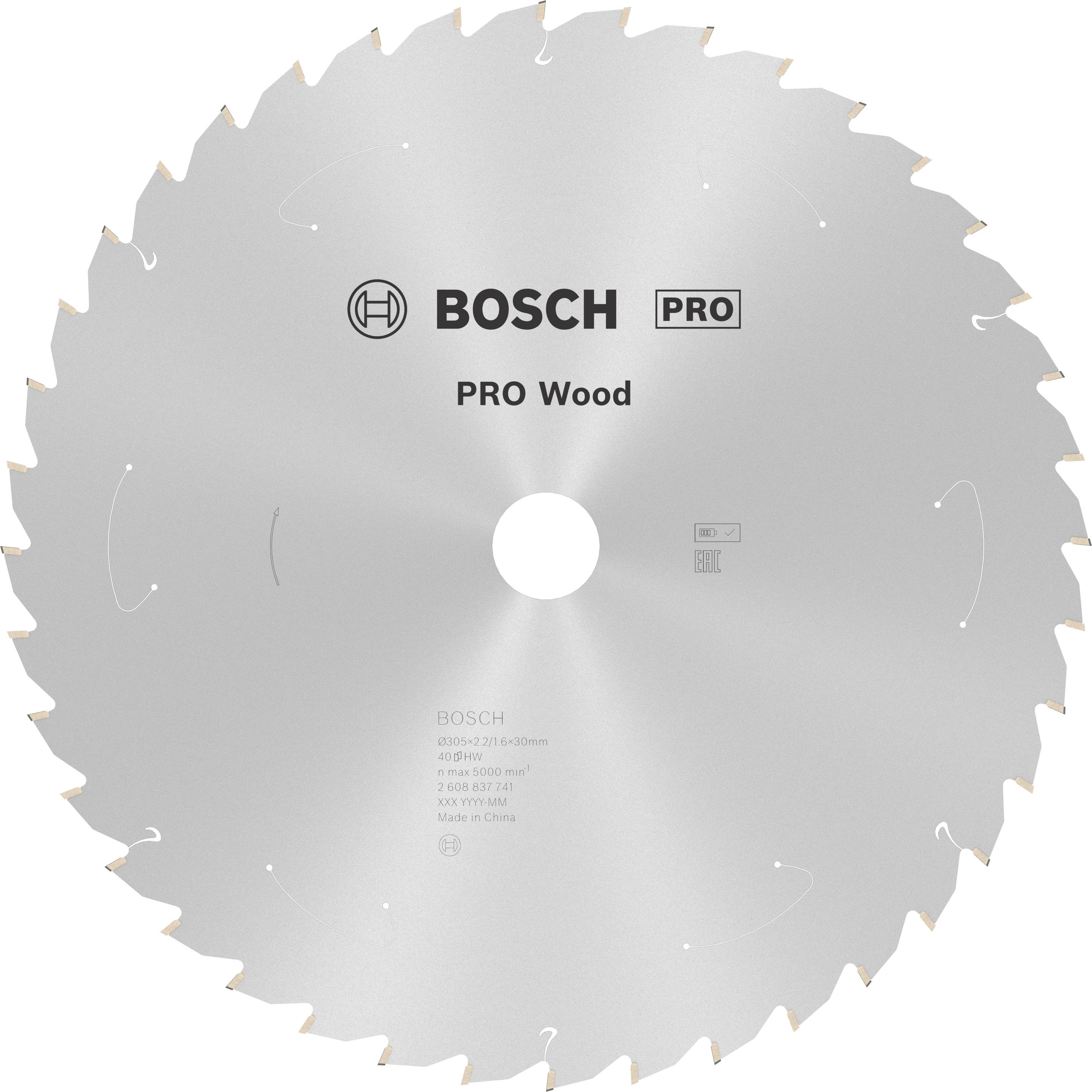 Bosch Professional Zubehör, Sägeblatt, PRO Wood cordless Kreissägeblatt, 305 x 2,2 x 30 mm