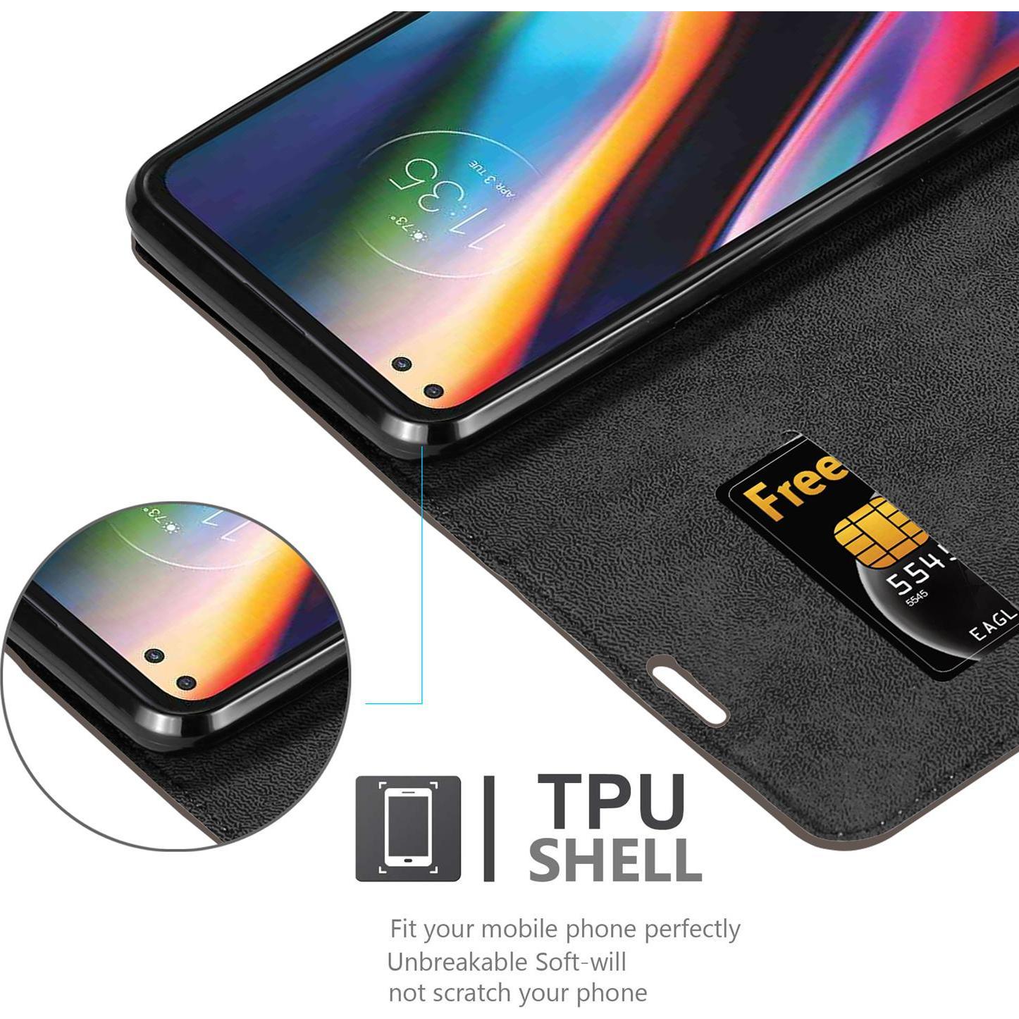 Thumbnail - Cadorabo Book Invisible Magnet Cover (Motorola Moto G 5G Plus), Smartphone Hülle, Braun