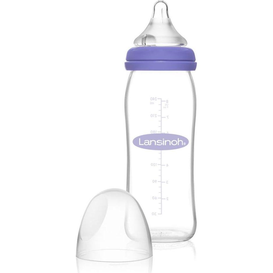 Lansinoh, Babyflasche, Weithalsflasche mit NaturalWave Sauger (240 ml)