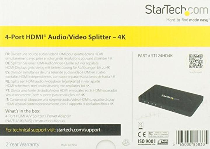 Produktbild StarTech 4k HDMI 4-Port Video Splitter