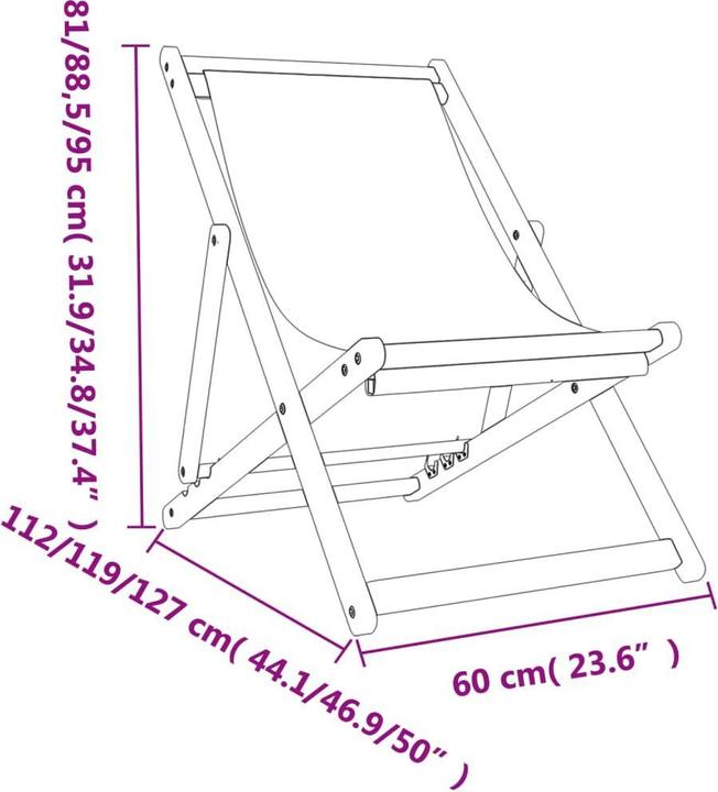 Image du produit vidaXL Chaises de plage (127 cm)