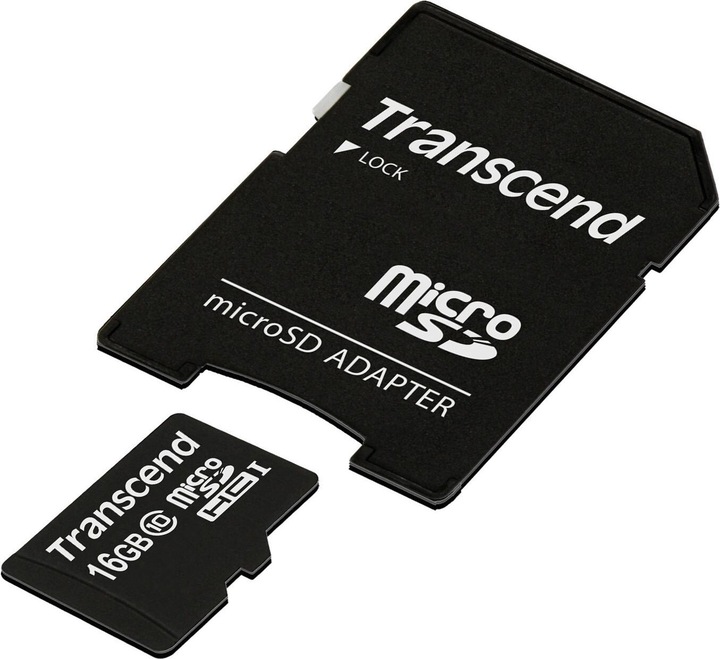 Produktbild Transcend microSDHC Card SDAdapter (16 GB, microSDHC, U1, UHS-I)